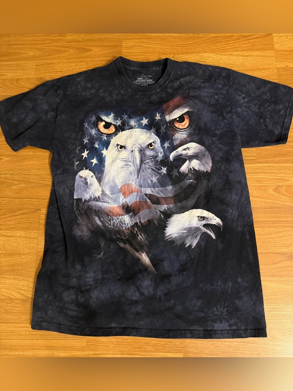 The Mountain Men's Black Multi-Eagle Flag Graphic Tee XXL 2XL